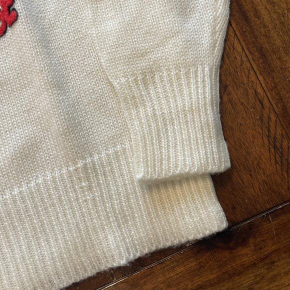 Vintage Disney Mickey Mouse Sweater Mens Medium White Knit Crewneck Pullover 80s - Picture 4 of 8